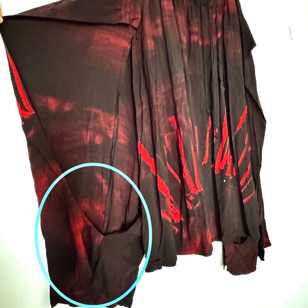 Yohji Yamamoto femme朝倉優佳 ペイントパンツ 赤黒 サンプル