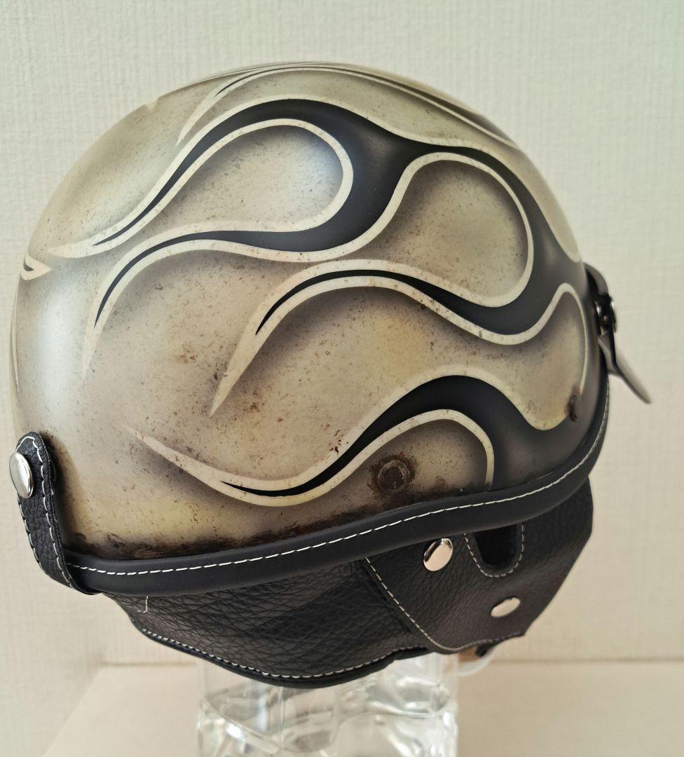 ショーティヘルメット　ポリヘル　 ブラックフレイムスエイジング塗装