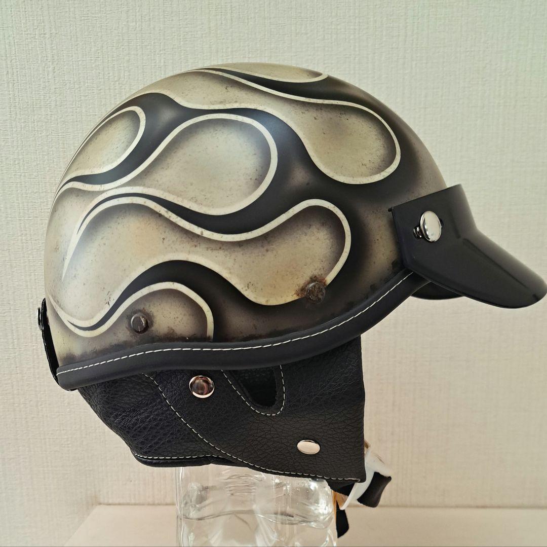 ショーティヘルメット　ポリヘル　 ブラックフレイムスエイジング塗装