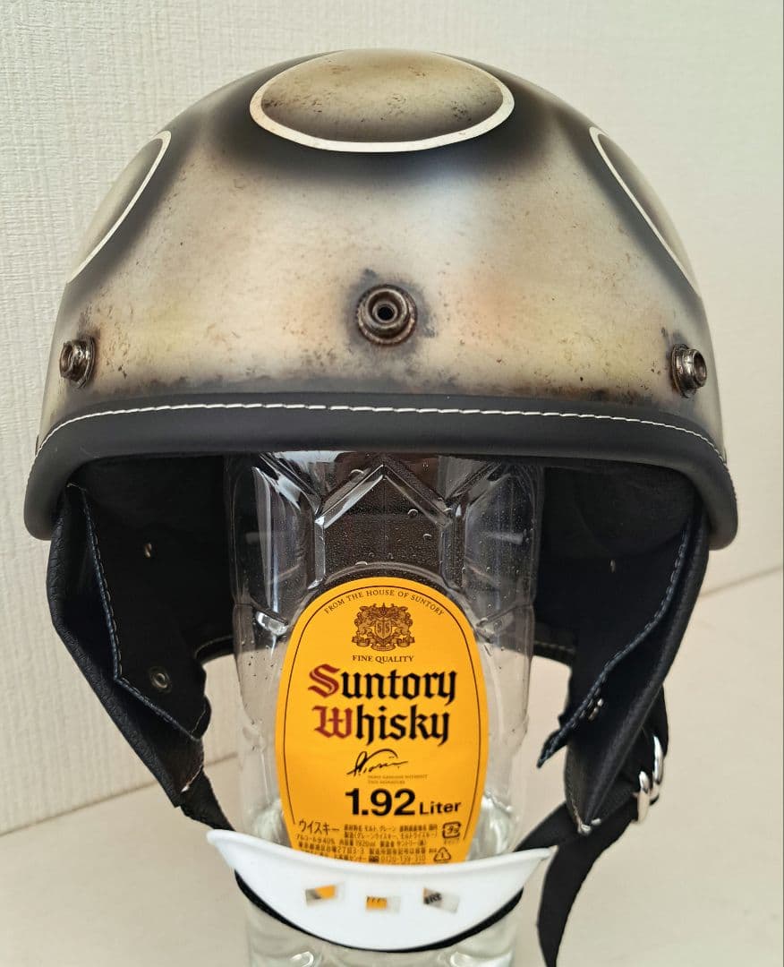 ショーティヘルメット　ポリヘル　 ブラックフレイムスエイジング塗装