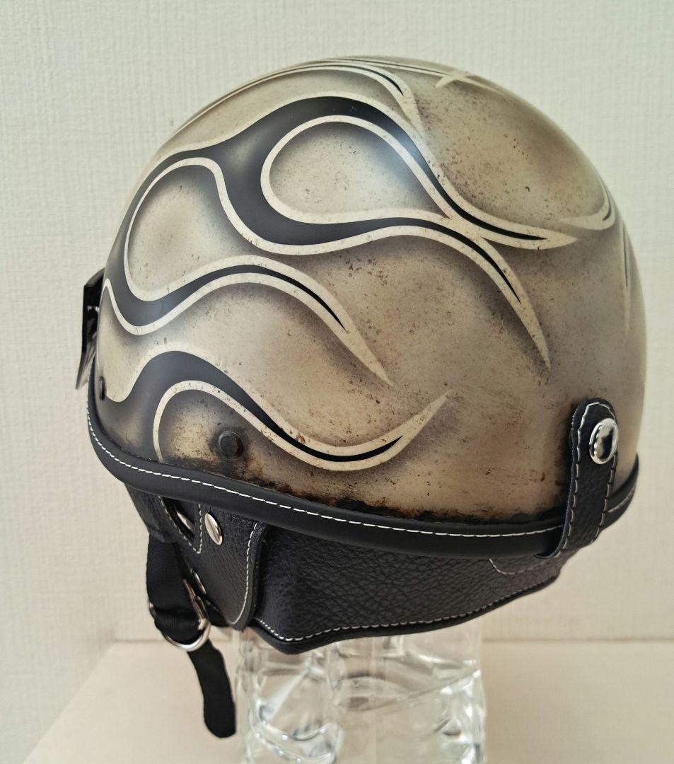 ショーティヘルメット　ポリヘル　 ブラックフレイムスエイジング塗装