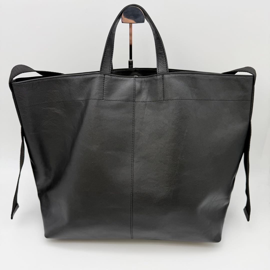 【未使用級】イヤパピヨネ ワイドテープ レザートートバッグ L 2way A4可