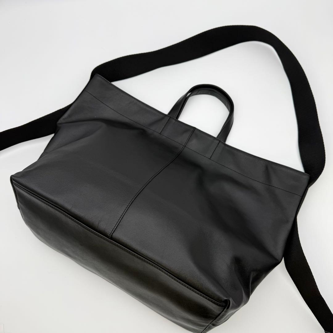 【未使用級】イヤパピヨネ ワイドテープ レザートートバッグ L 2way A4可