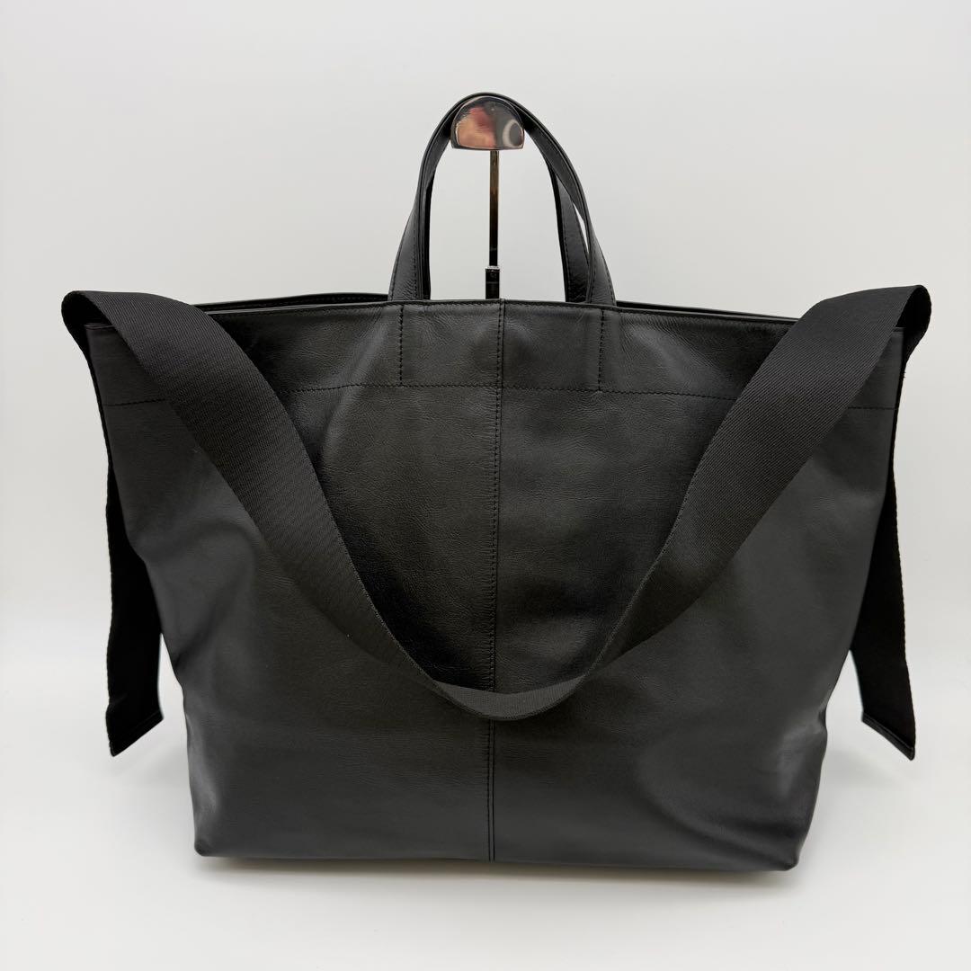 【未使用級】イヤパピヨネ ワイドテープ レザートートバッグ L 2way A4可