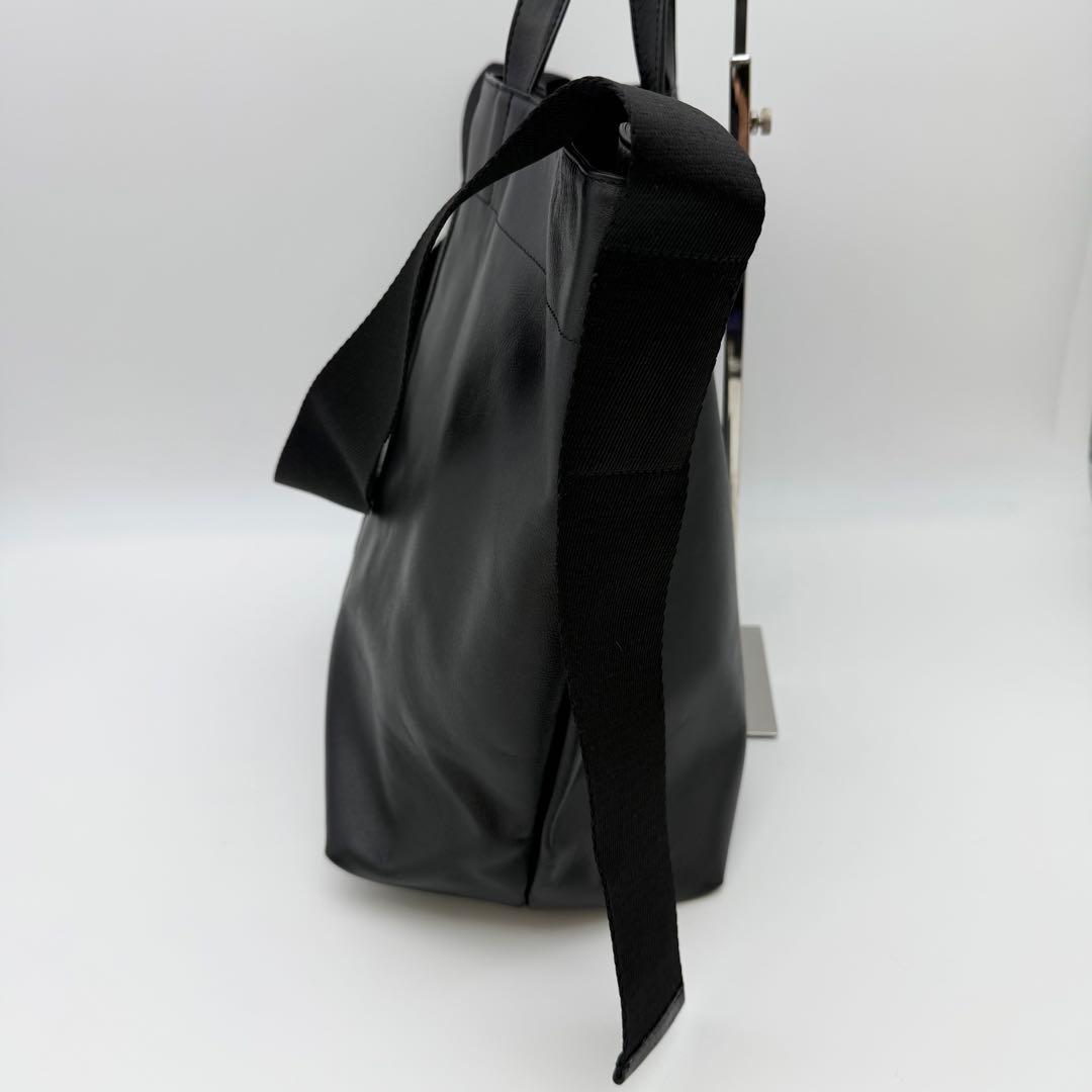 【未使用級】イヤパピヨネ ワイドテープ レザートートバッグ L 2way A4可