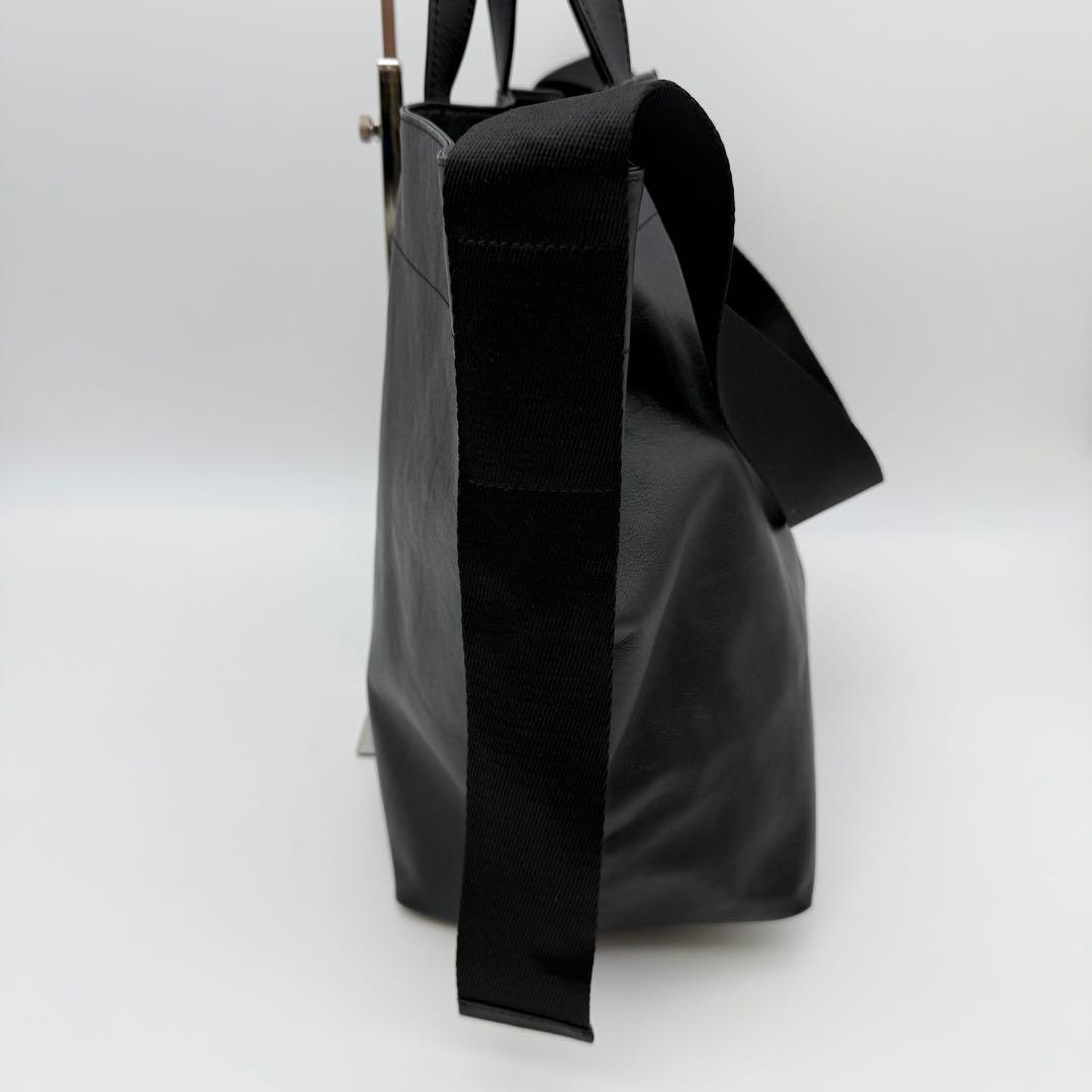 【未使用級】イヤパピヨネ ワイドテープ レザートートバッグ L 2way A4可