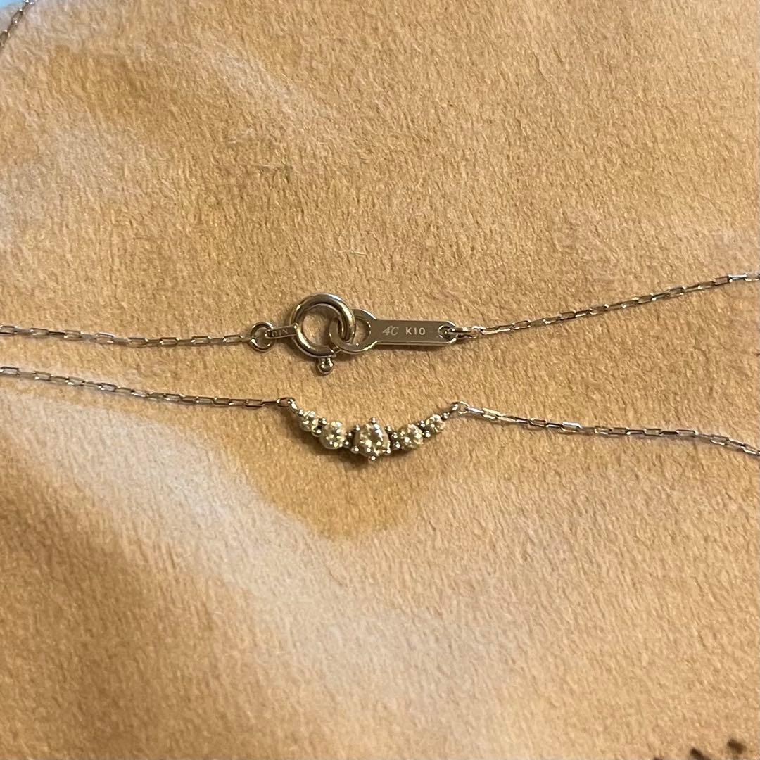 4℃　ヨンドシー　K10ホワイトゴールドネックレス　現行品¥29,700