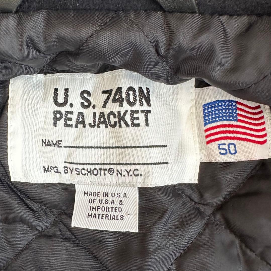 ショット Pコート ダブル ブラック キルティング 50 5XL 大きいサイズ