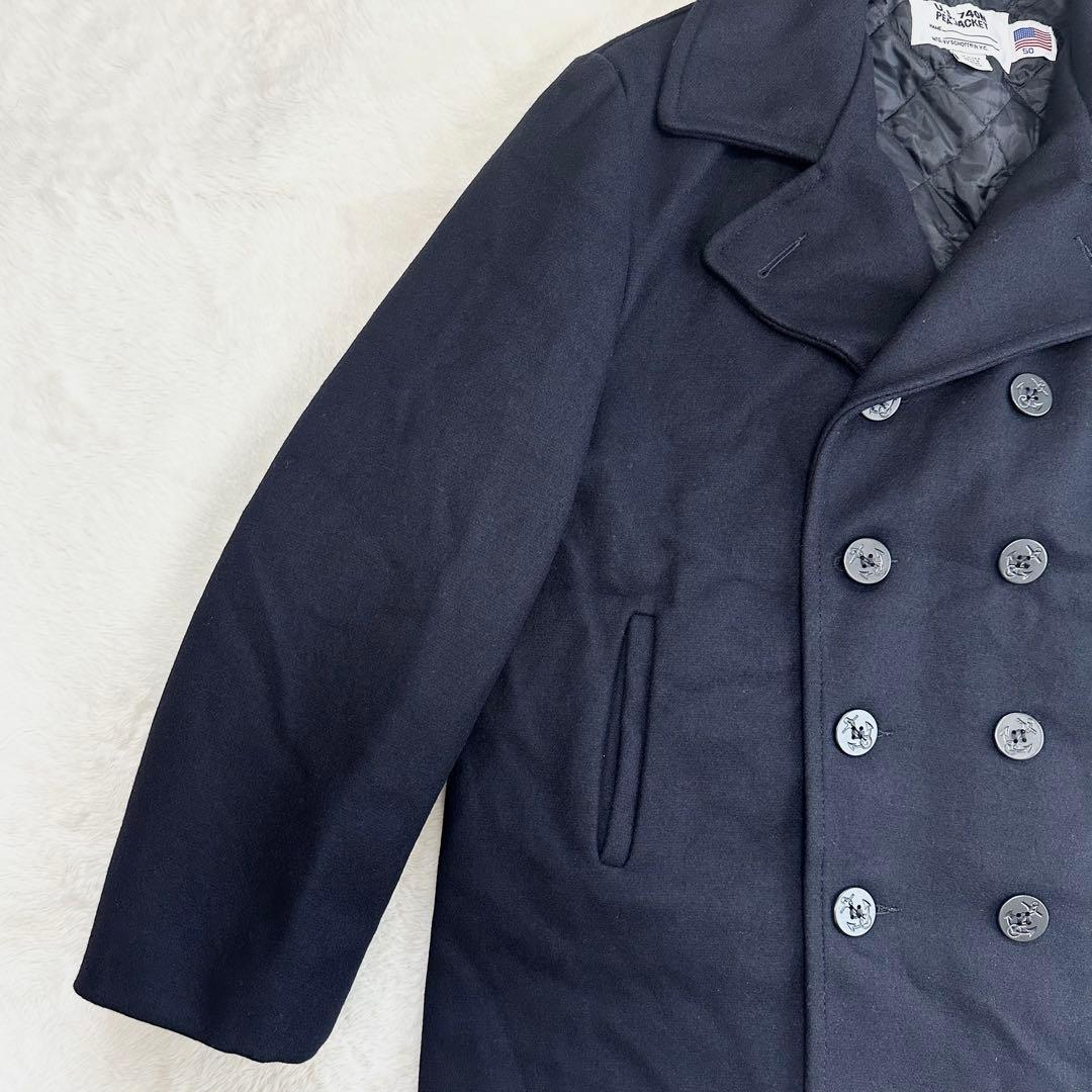 ショット Pコート ダブル ブラック キルティング 50 5XL 大きいサイズ