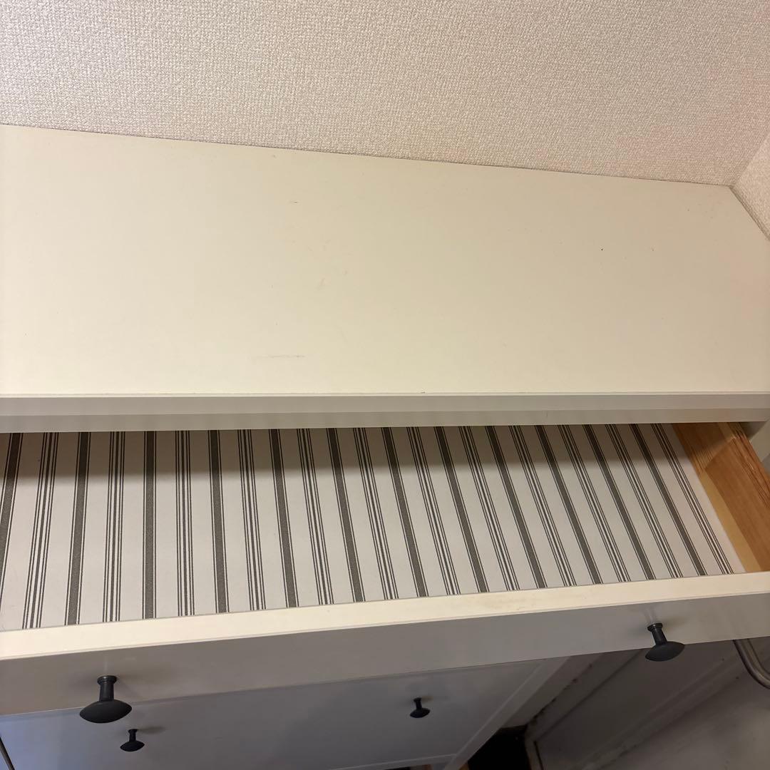 ホワイトシューズラック 3段引き出し　IKEA ヘムネス　HEMNES 靴箱