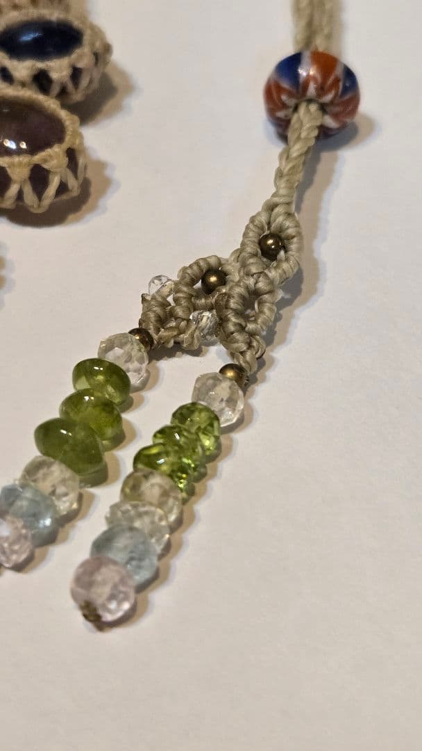 天然石 マクラメ編みネックレス