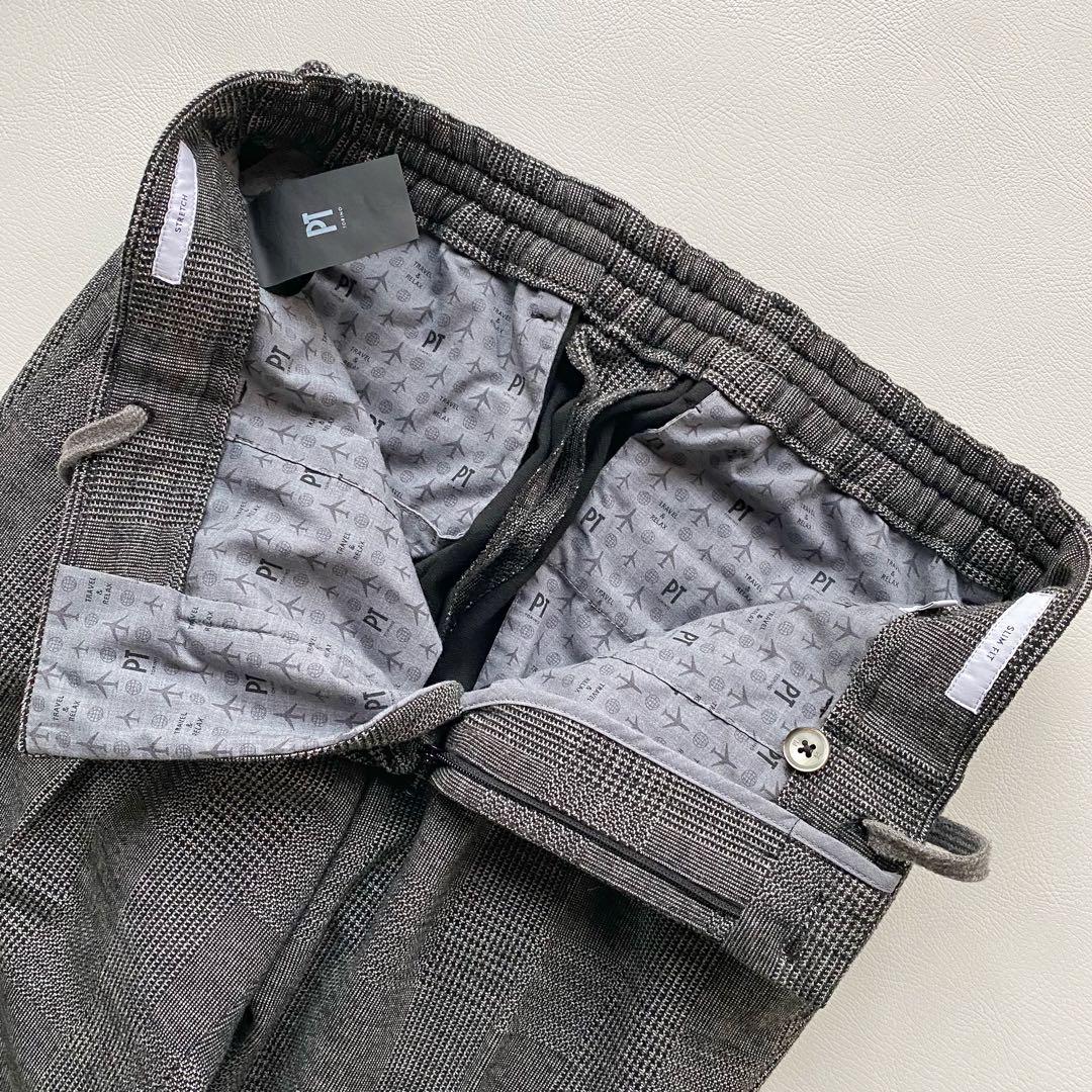 【美品】PT トリノ TRAVEL ドローコード トラベルパンツ 46 グレー