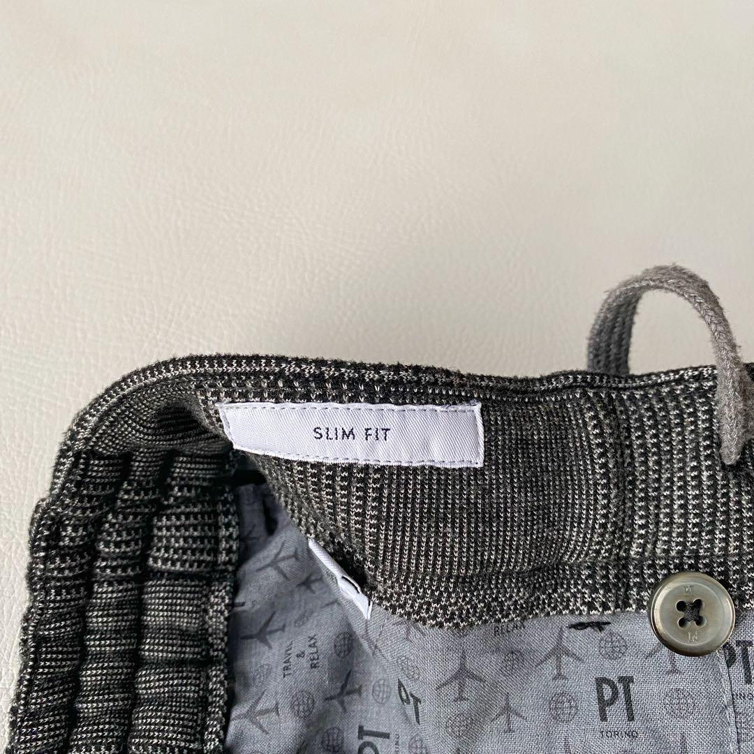 【美品】PT トリノ TRAVEL ドローコード トラベルパンツ 46 グレー