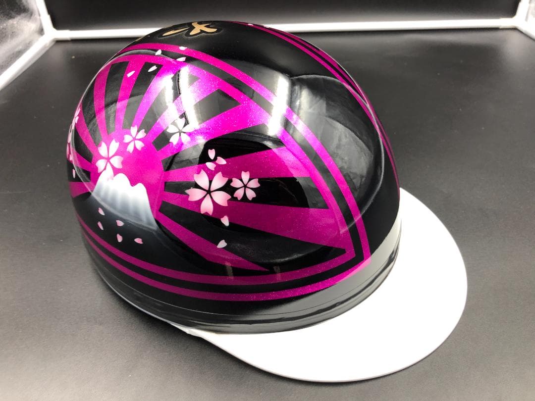 コルク半　カスタム　富士日章　マジック　ブラックピンク　ラメ　桜　文字あり