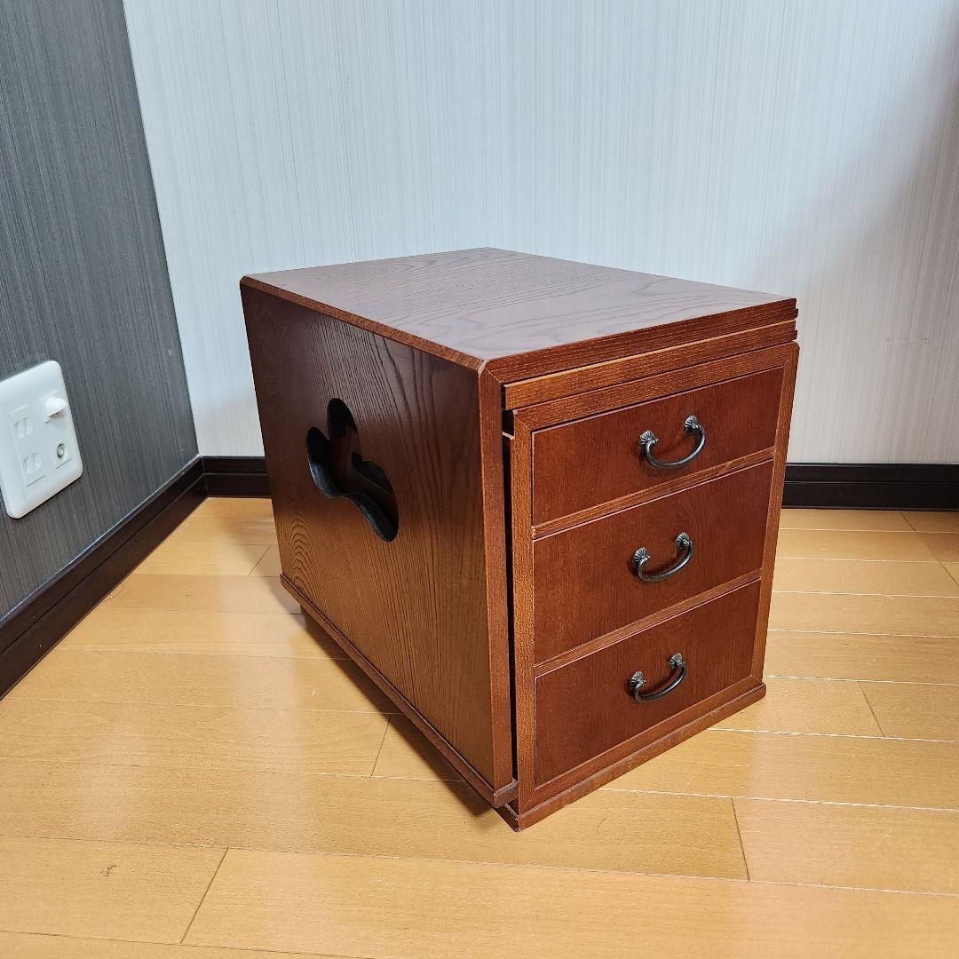 【美品】木目模様が素敵♪ 折り畳み 文机