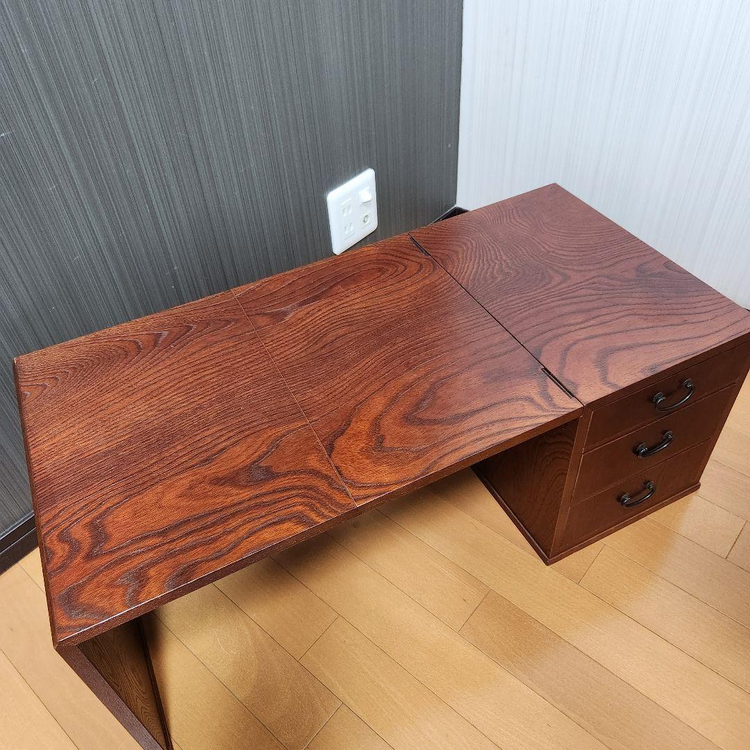 【美品】木目模様が素敵♪ 折り畳み 文机