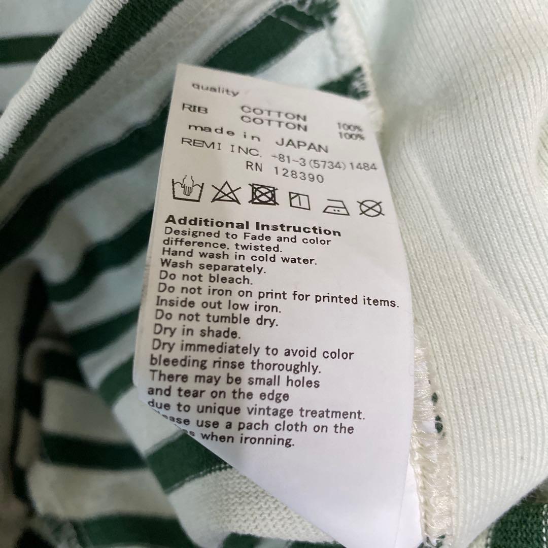 REMI RELIEF ストライプ柄 長袖カットソー Lサイズ　レミリーフ