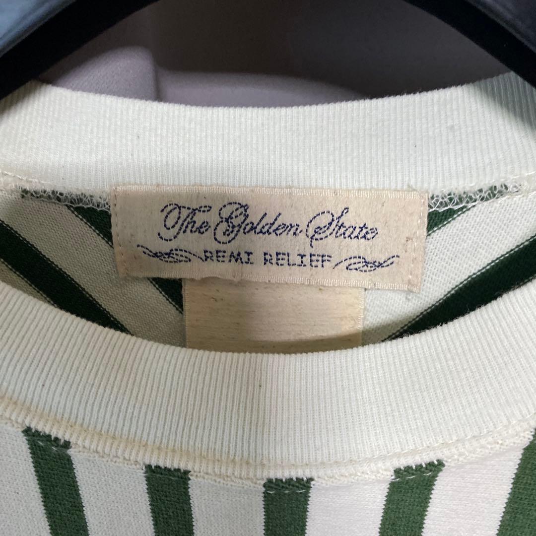 REMI RELIEF ストライプ柄 長袖カットソー Lサイズ　レミリーフ