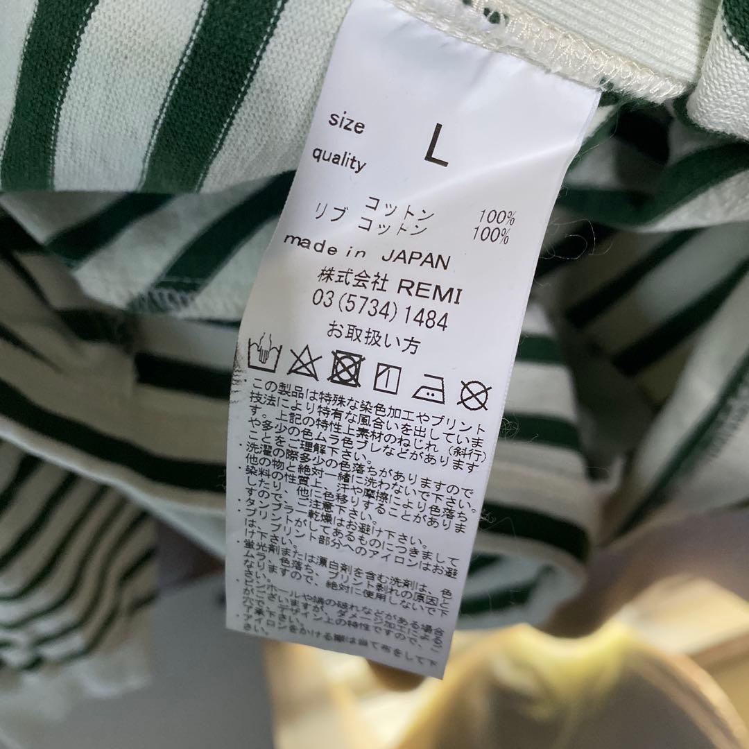 REMI RELIEF ストライプ柄 長袖カットソー Lサイズ　レミリーフ
