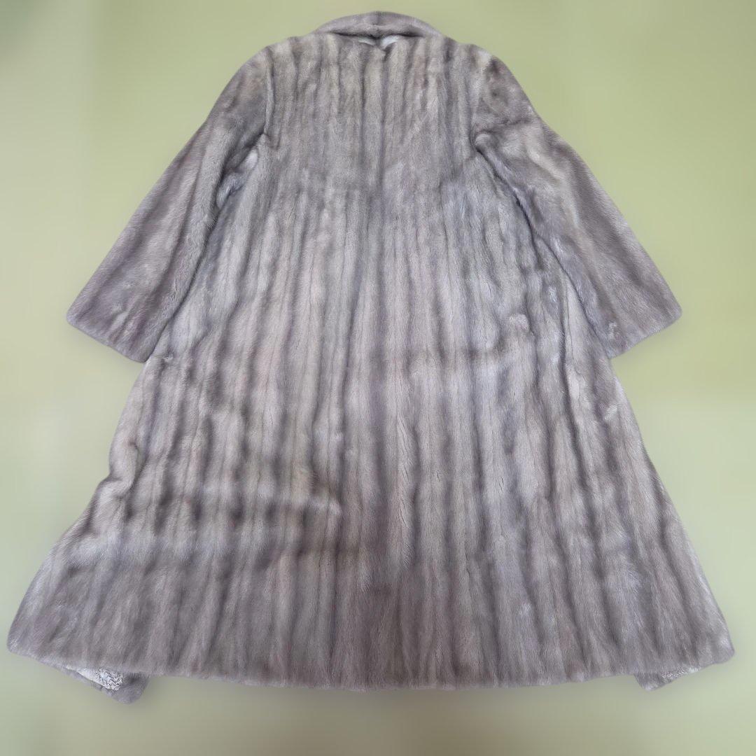 サファイアミンク ロングコート グレージュ 着丈110cm マキシ丈 11号