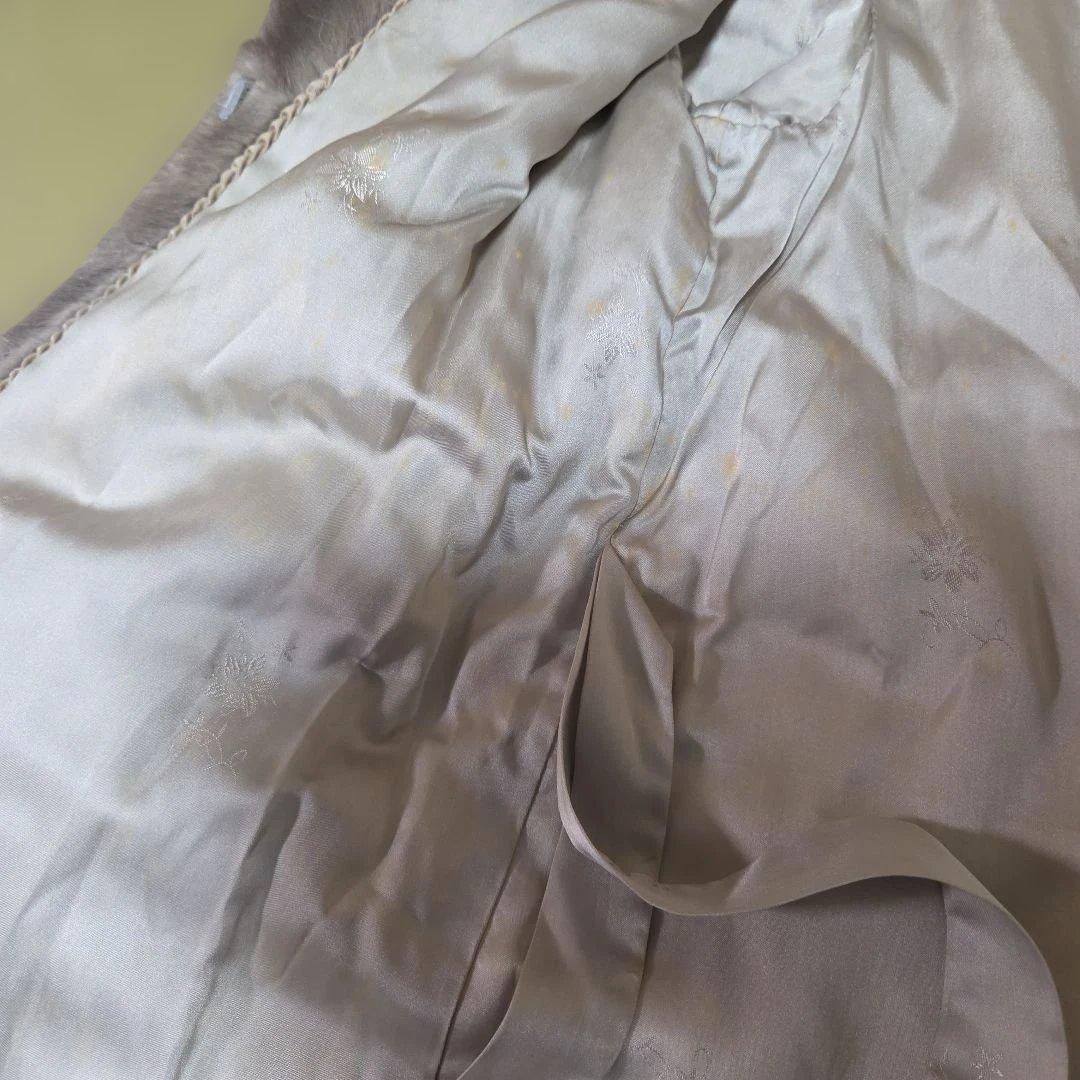 サファイアミンク ロングコート グレージュ 着丈110cm マキシ丈 11号