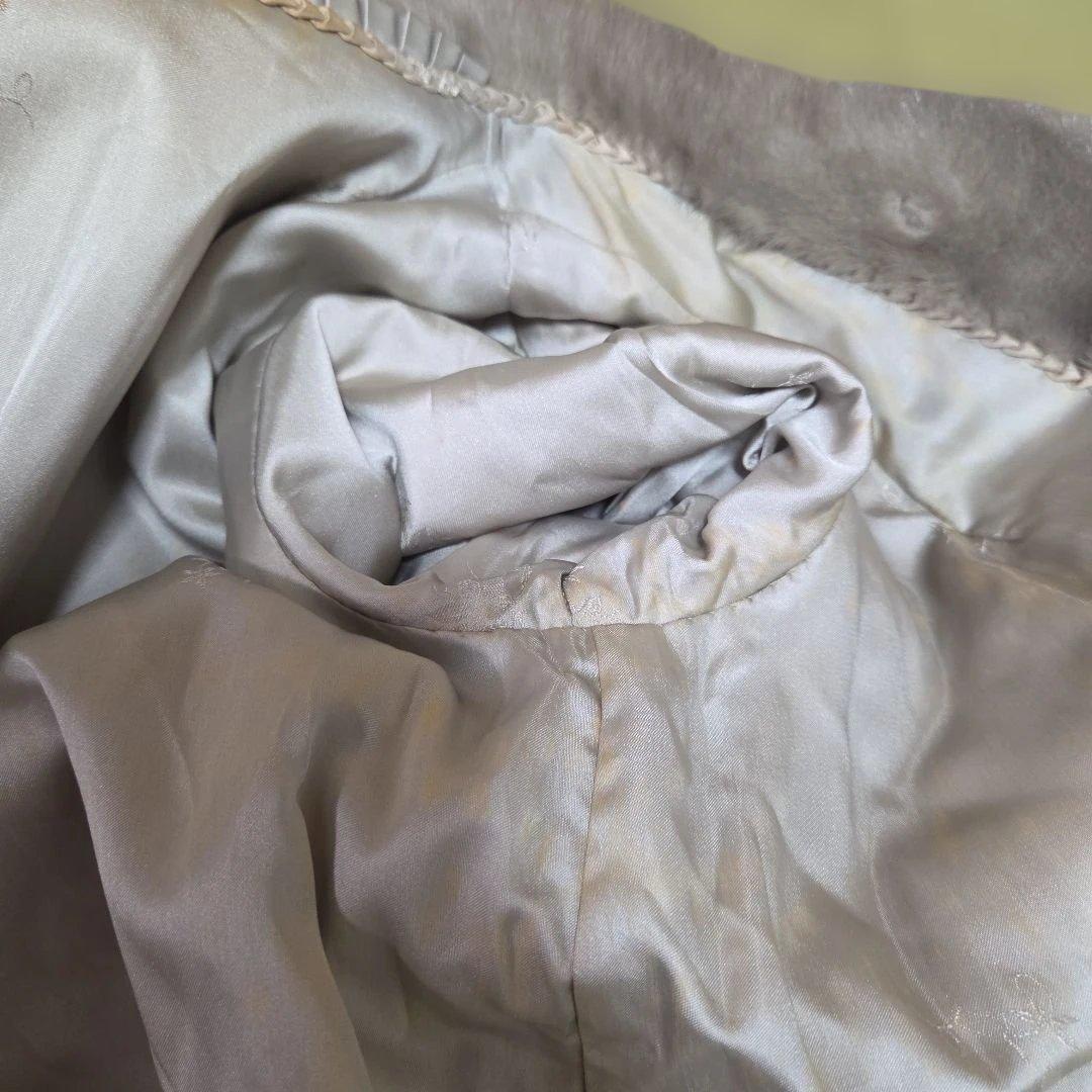 サファイアミンク ロングコート グレージュ 着丈110cm マキシ丈 11号