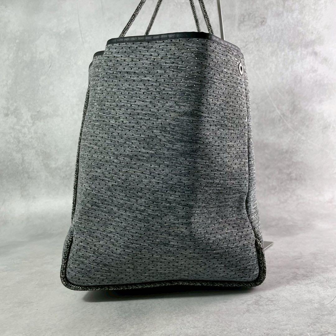 ステイトオブエスケープ トートバッグ フェードデニム 大容量 ポーチ付 グレー