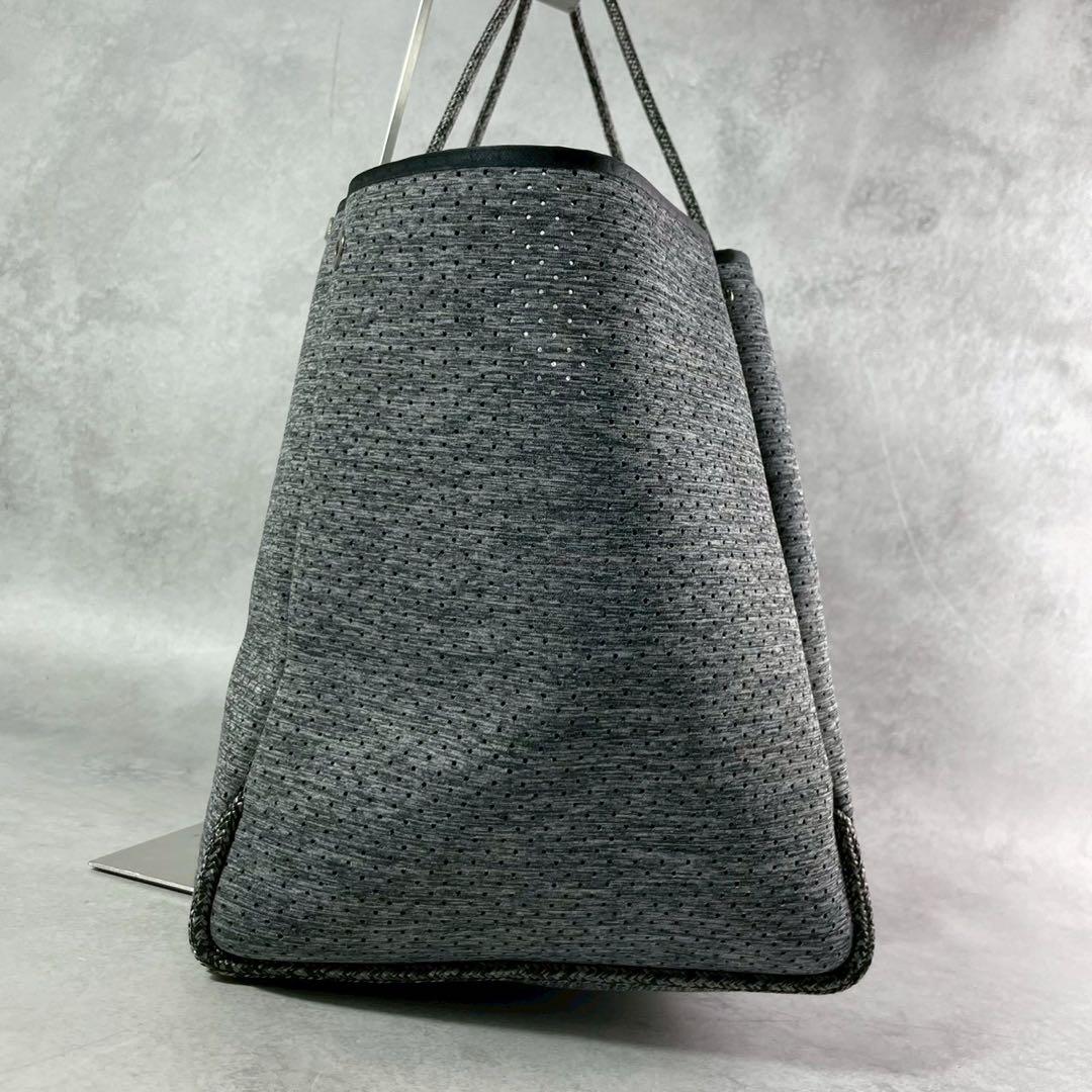 ステイトオブエスケープ トートバッグ フェードデニム 大容量 ポーチ付 グレー