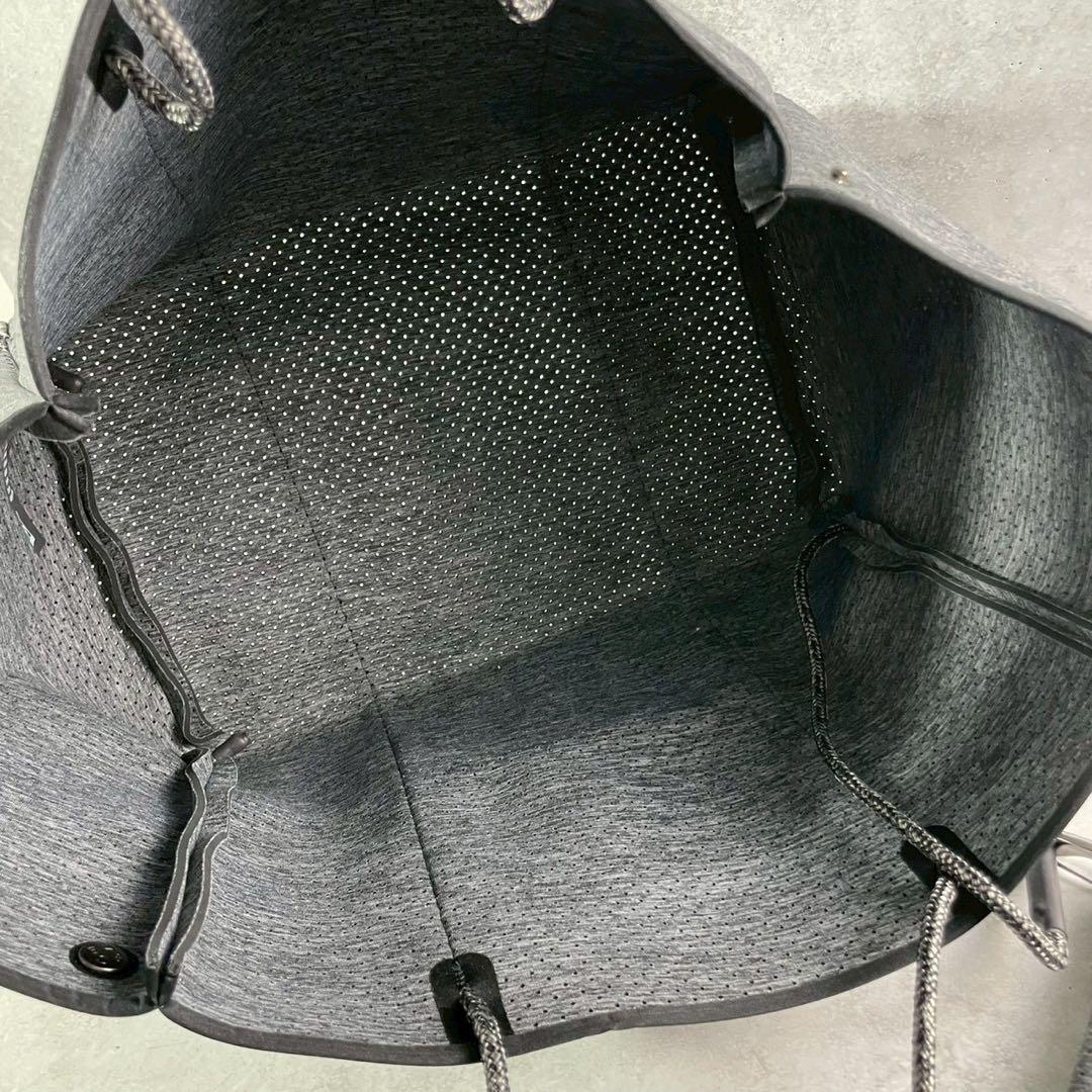 ステイトオブエスケープ トートバッグ フェードデニム 大容量 ポーチ付 グレー