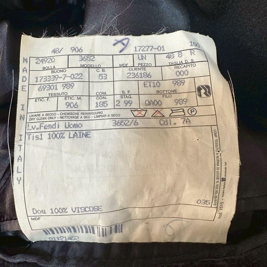 FENDI フェンディ ウール100% チェスターコート 黒 48 イタリア製