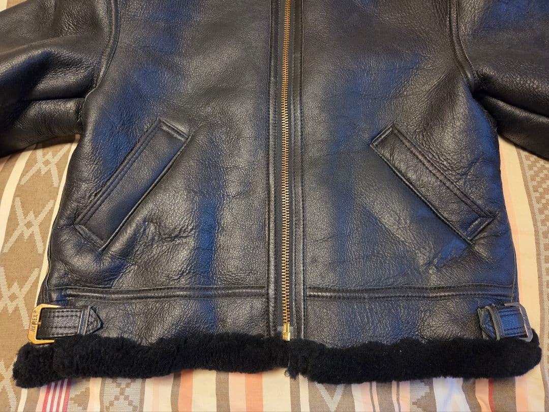 AVIREX B-3 42 フライトジャケット USA製　ムートン