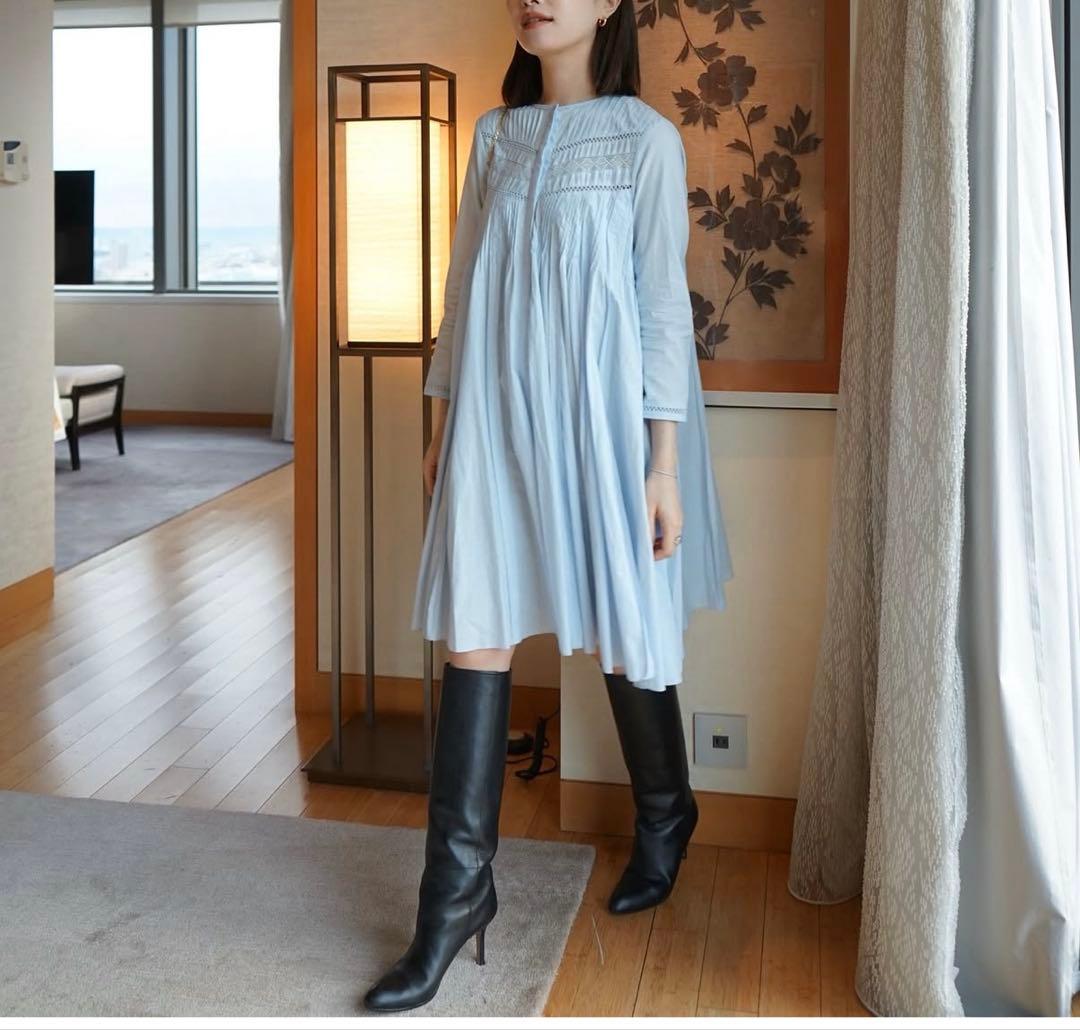 L’AUBE BLANC Pin-tuck Lace Mini Dress