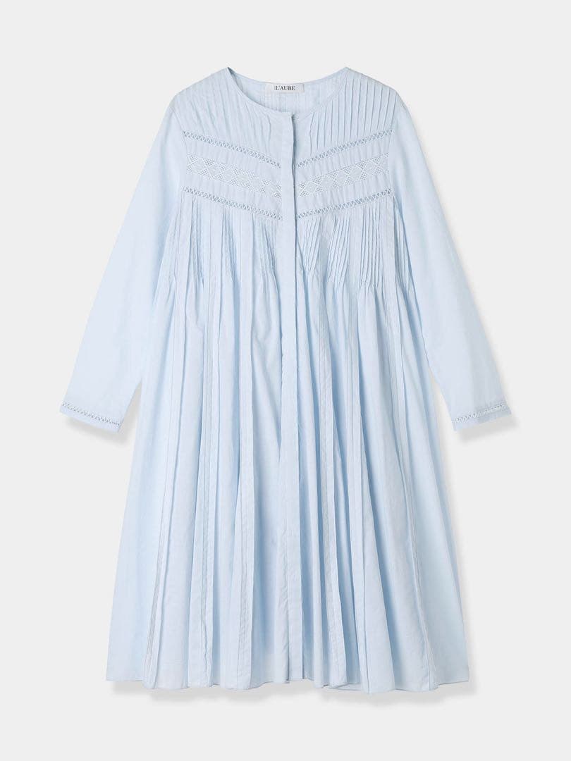 L’AUBE BLANC Pin-tuck Lace Mini Dress