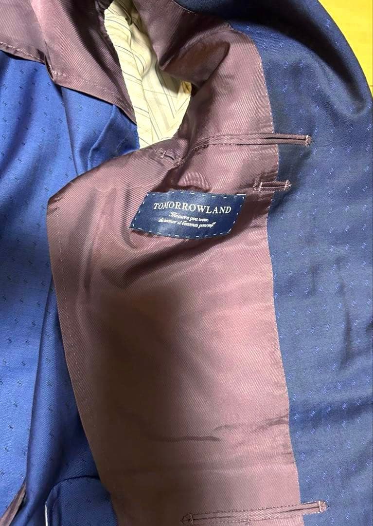 トゥモローランド・イタリア・カノニコ製オーダースーツ・ドビー柄 ネイビー