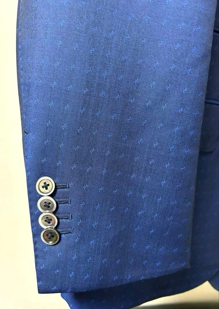 トゥモローランド・イタリア・カノニコ製オーダースーツ・ドビー柄 ネイビー