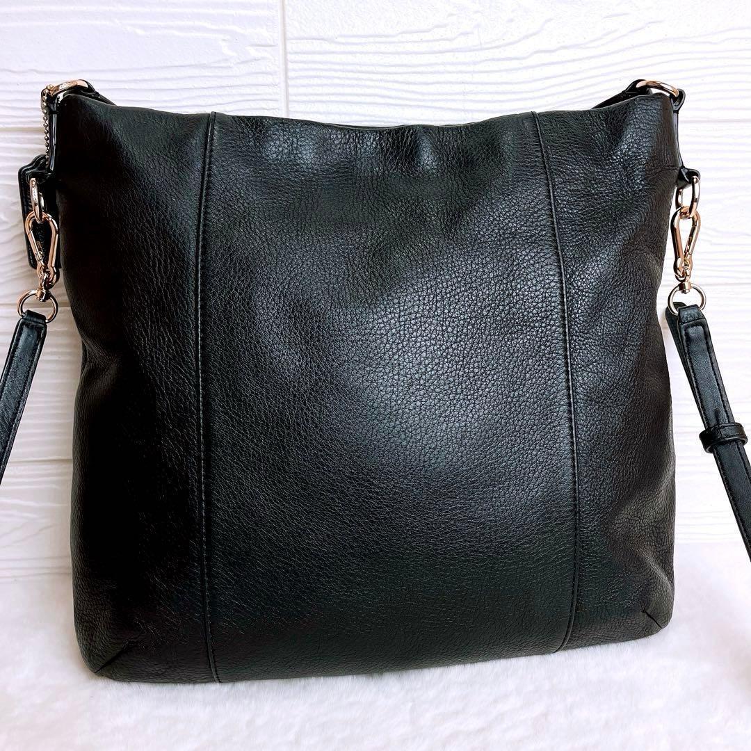 極美品☆COACHコーチ 2wayショルダーバッグ ブラック レザー大容量 A4
