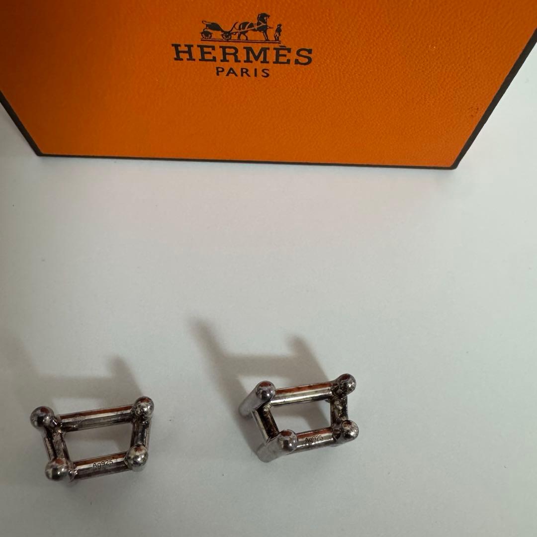 HERMES シルバー カフリンクス 専用ボックス付き