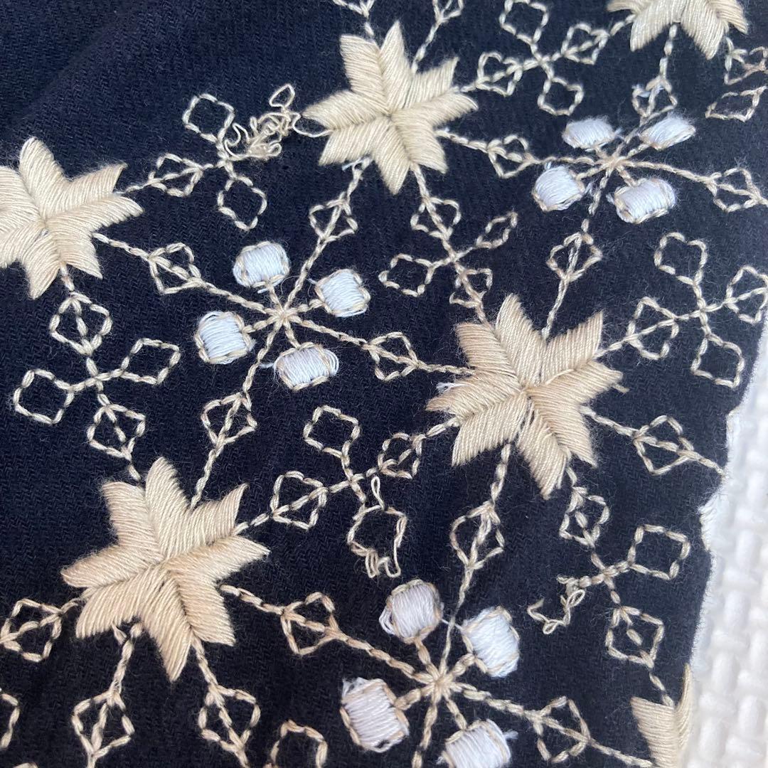 新品タグ付き✨ツハルバイサマンサモスモス 刺繍タックワンピース インド綿 長袖