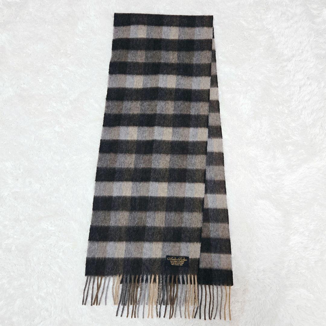 美品 Brooks Brothers 英国製 カシミヤ マフラー チェック 高級