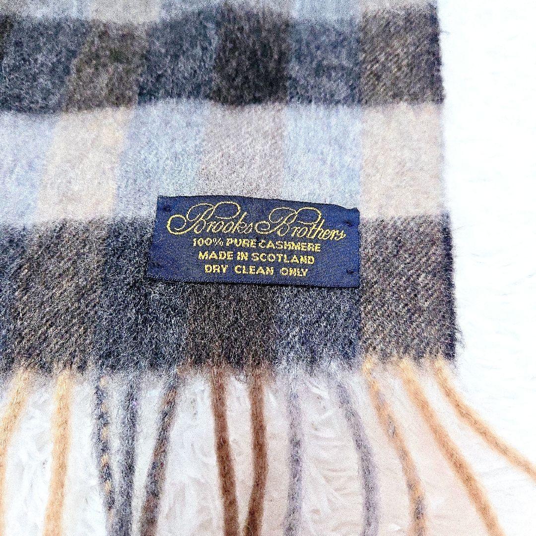 美品 Brooks Brothers 英国製 カシミヤ マフラー チェック 高級