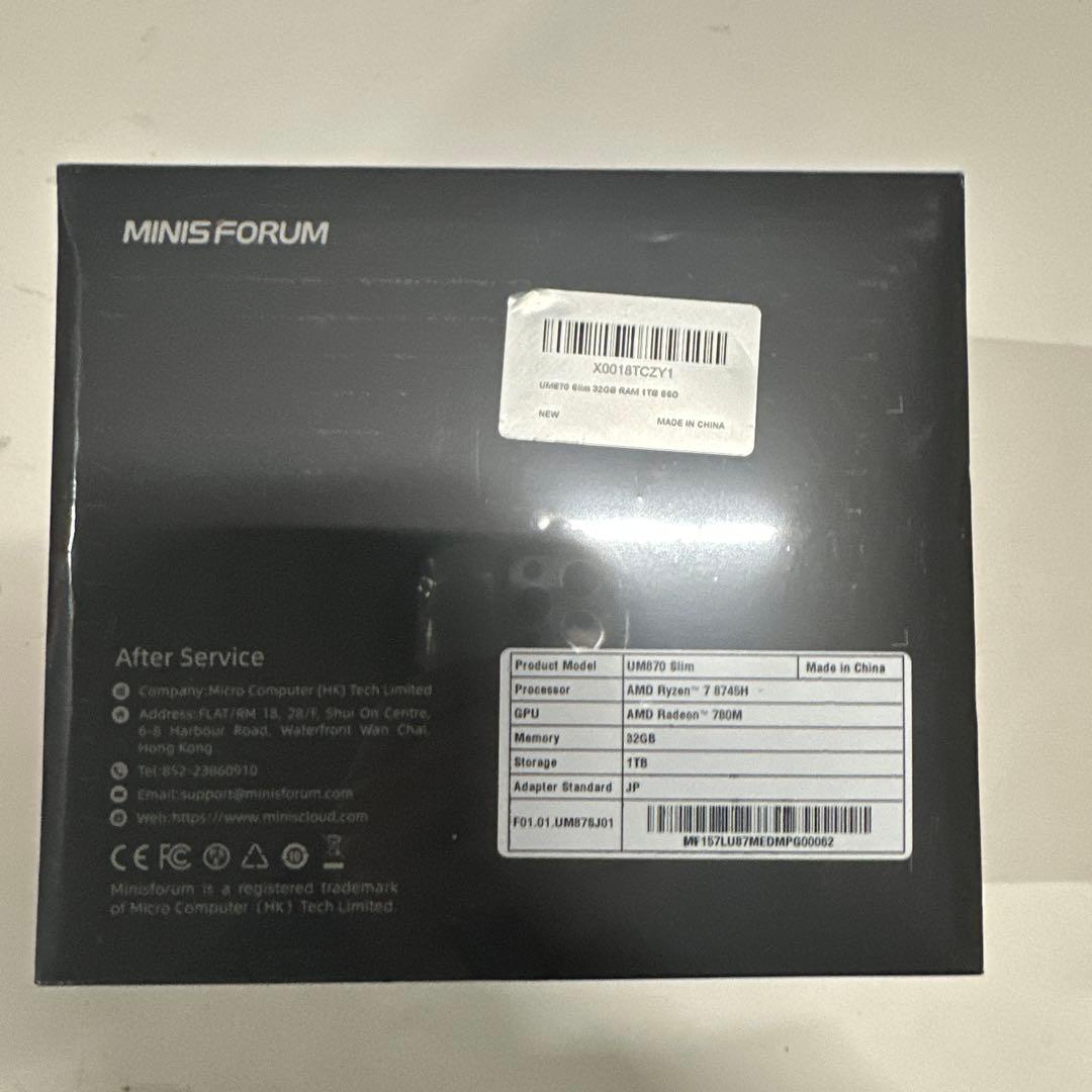 MINISFORUM UM870 Slim ミニpc 未開封