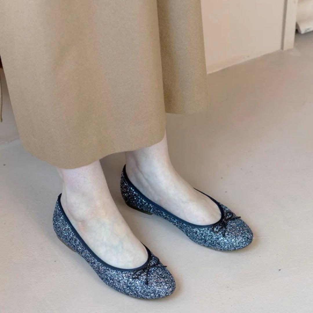 バレエ glitter ballet shoes / steel