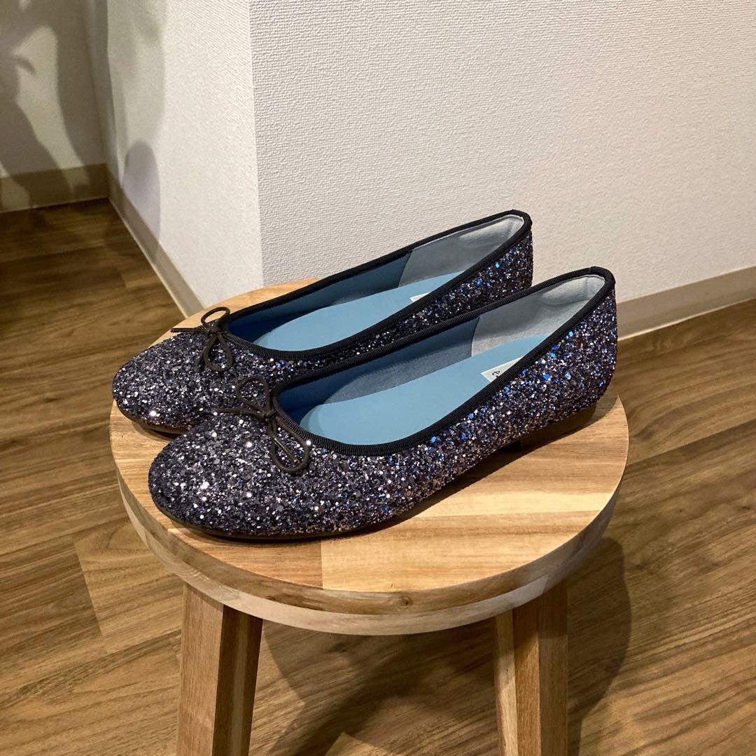 バレエ glitter ballet shoes / steel