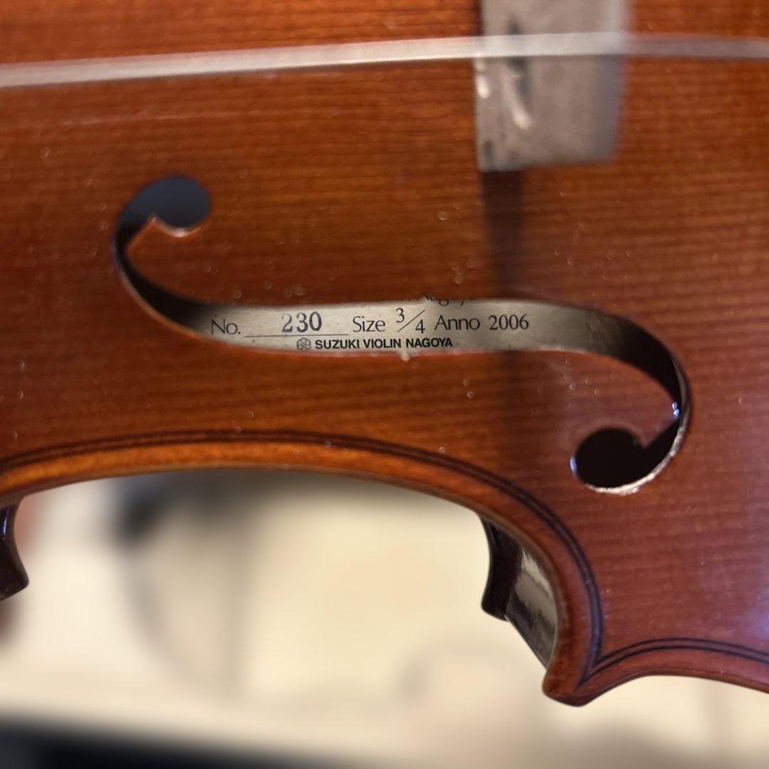 バイオリン本体 3/4 茶色 肩当て付き