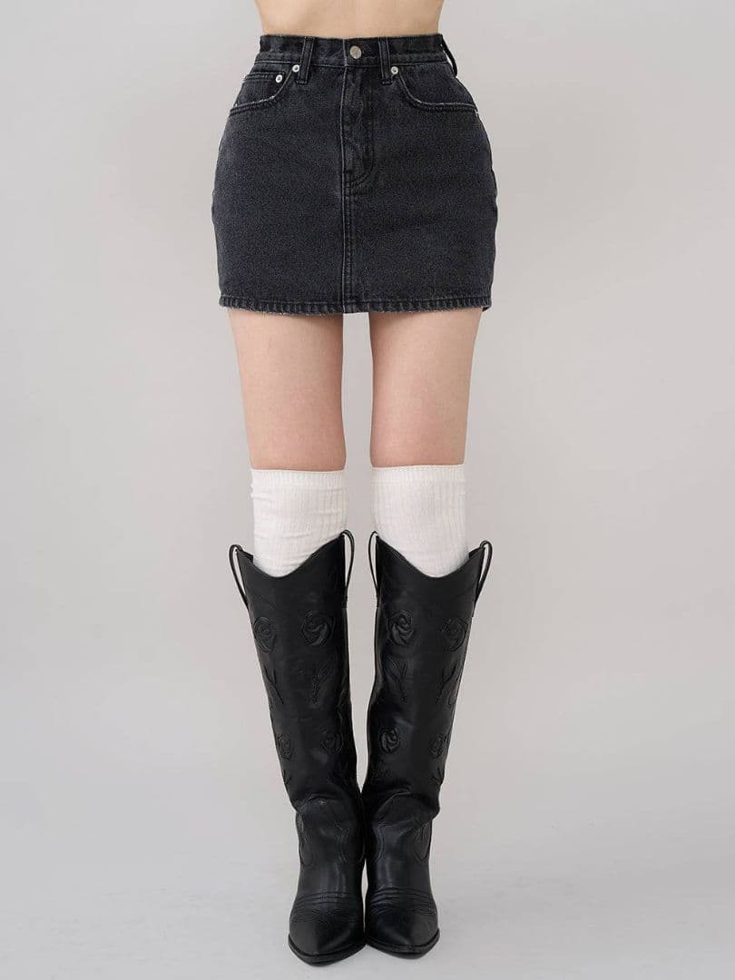 ダーリッチ バックカーブデニムミニスカート 【S】