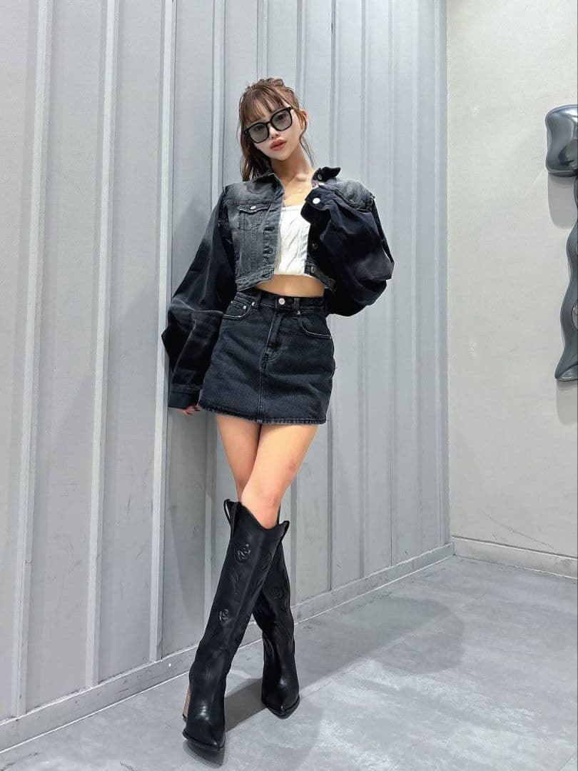 ダーリッチ バックカーブデニムミニスカート 【S】