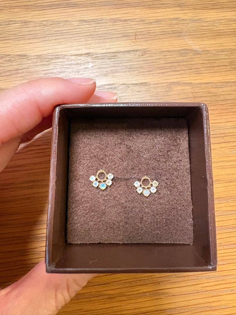 agete k10 オパール　ピアス　チャーム