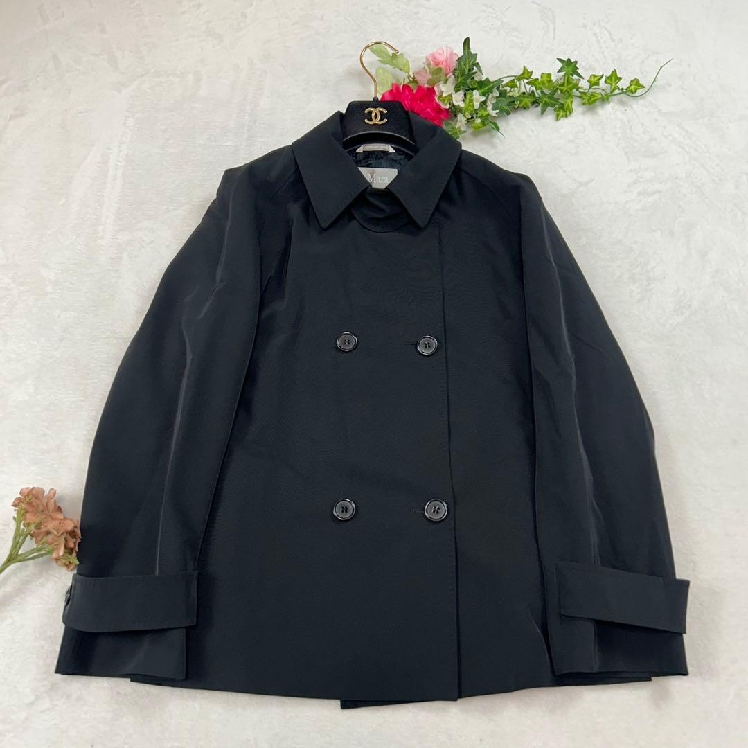J434 M 40 マックスマーラ ショート丈 トレンチコート レディース