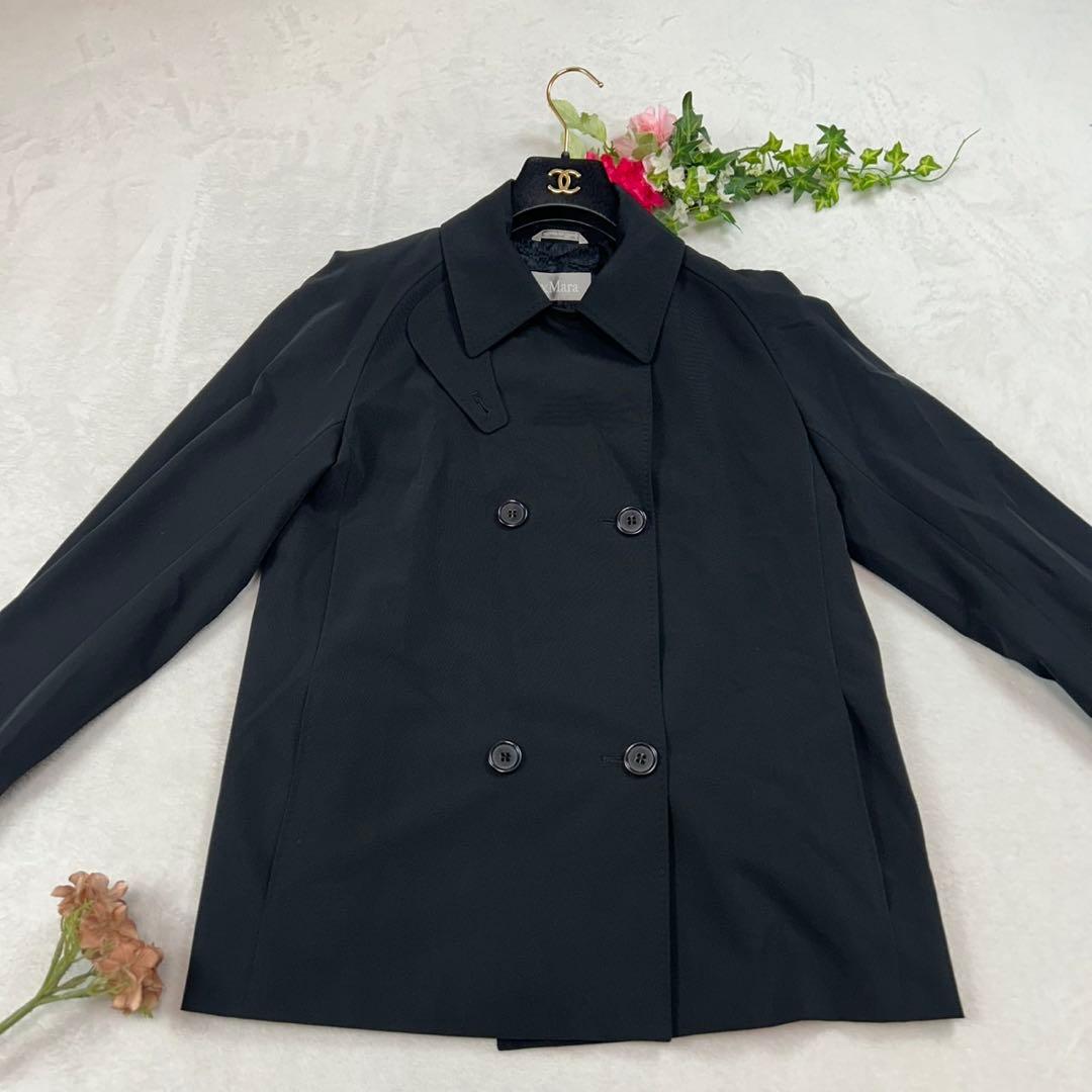 J434 M 40 マックスマーラ ショート丈 トレンチコート レディース