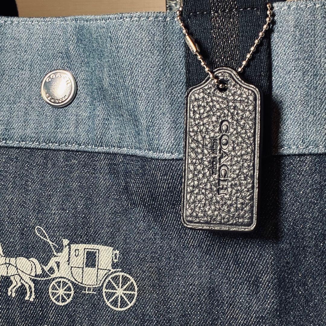 バッグ COACH tote bag denim shoulder bag 91131